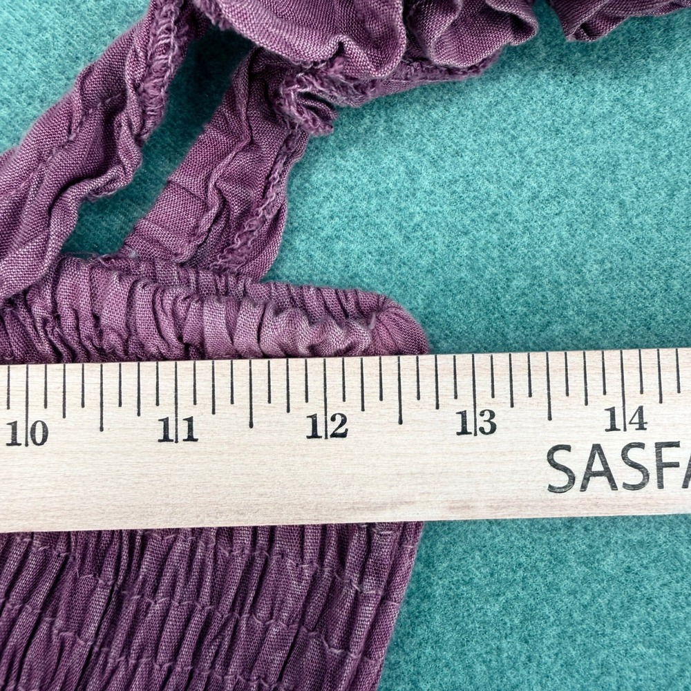 Raviya Extratropical Maxi Dress Small Mauve Smocked Ruffle Boho Prairie Western - Picture 7 of 9